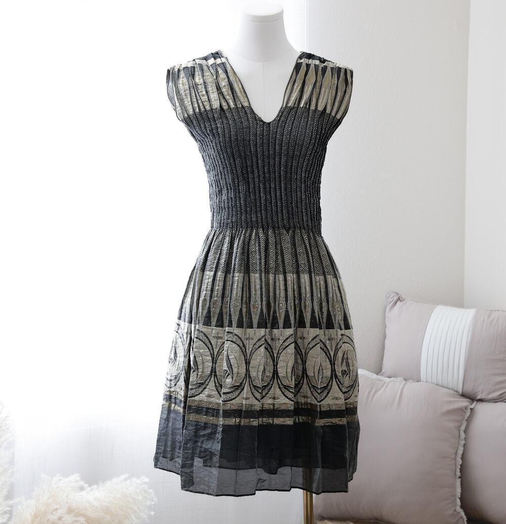 MAX STUDIO metalic abstract dress size XS